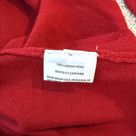 Eileen Fisher Merino Jersey Long Sleeve Top Cranberry Red Size Large - Picture 6 of 7